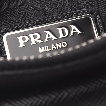 Prada Saffiano Racing Logo Patch Clutch Black Azzurro 6 of 7