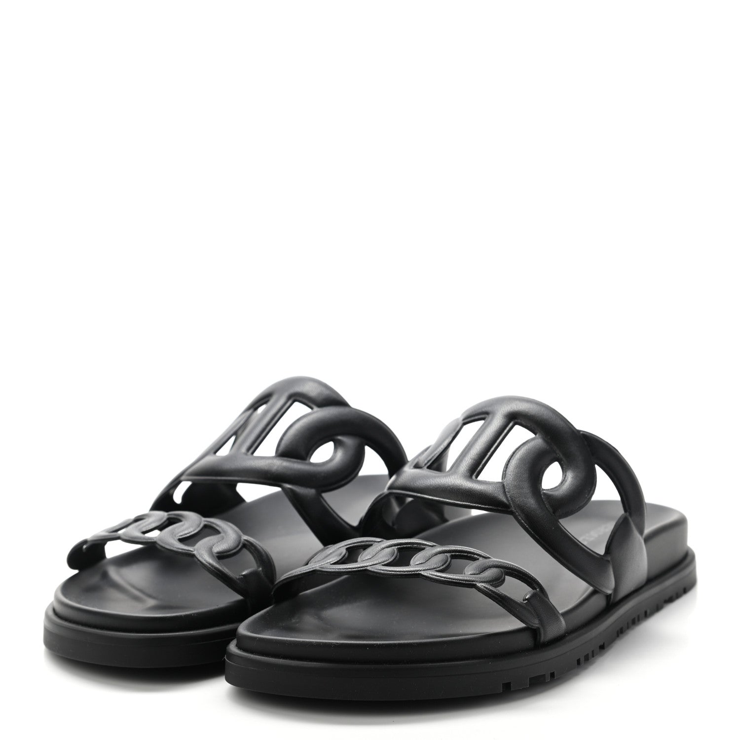 Hermes Nappa Extra Sandals 36.5 Black 3 of 8
