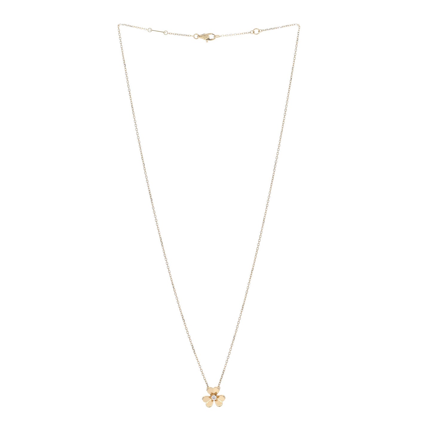 18K Yellow Gold Diamond Mini Frivole Pendant Necklace