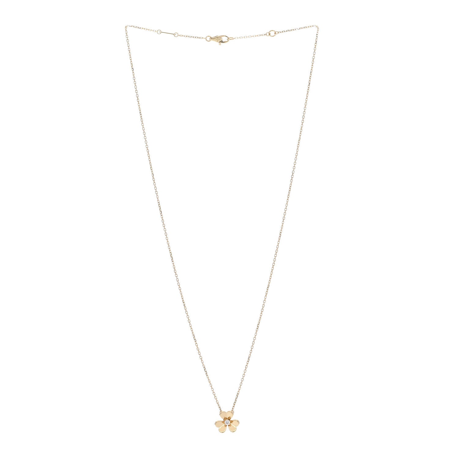 Van Cleef & Arpels 18K Yellow Gold Diamond Mini Frivole Pendant Necklace 3 of 6