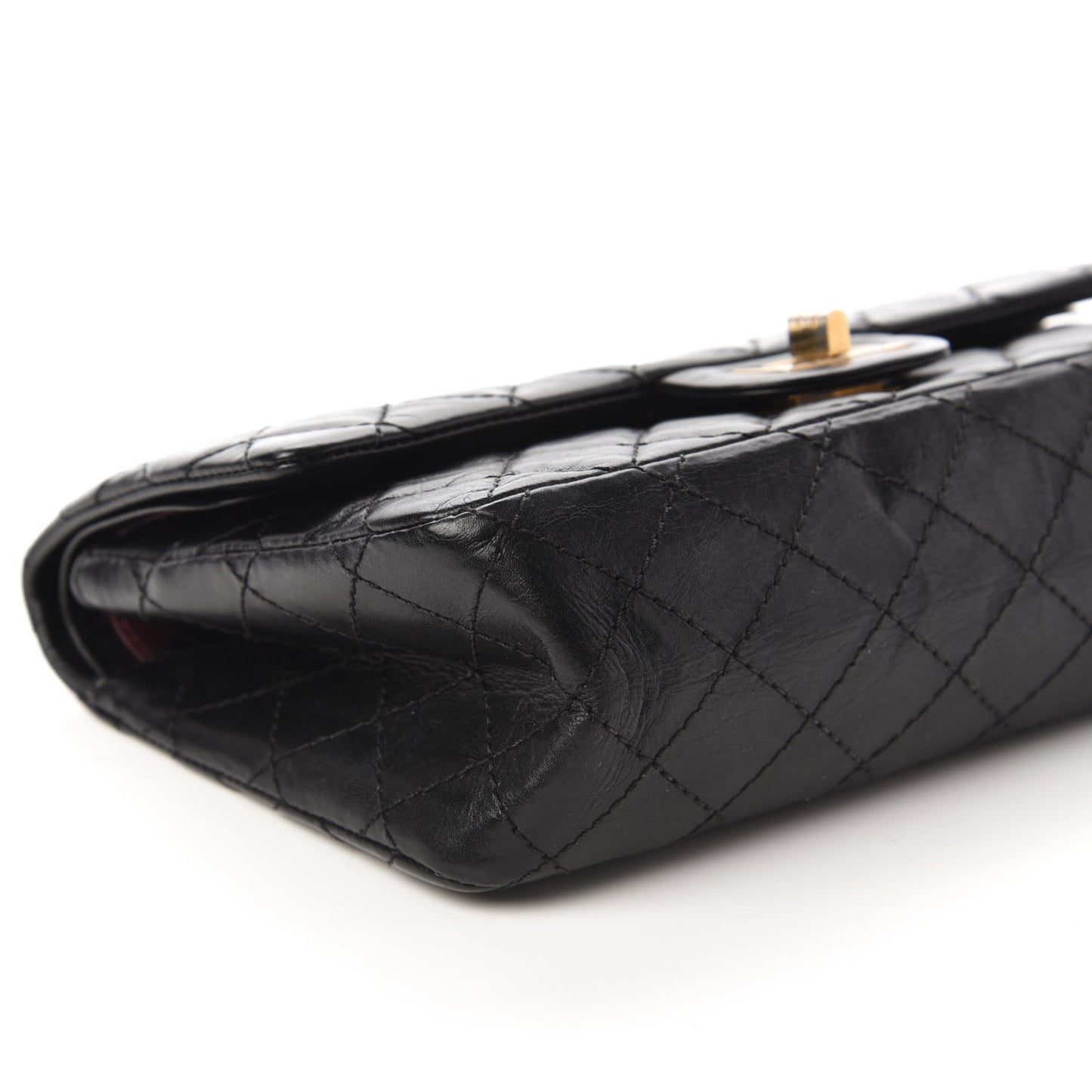 Aged Calfskin Quilted 2.55 Reissue 225 Flap Black