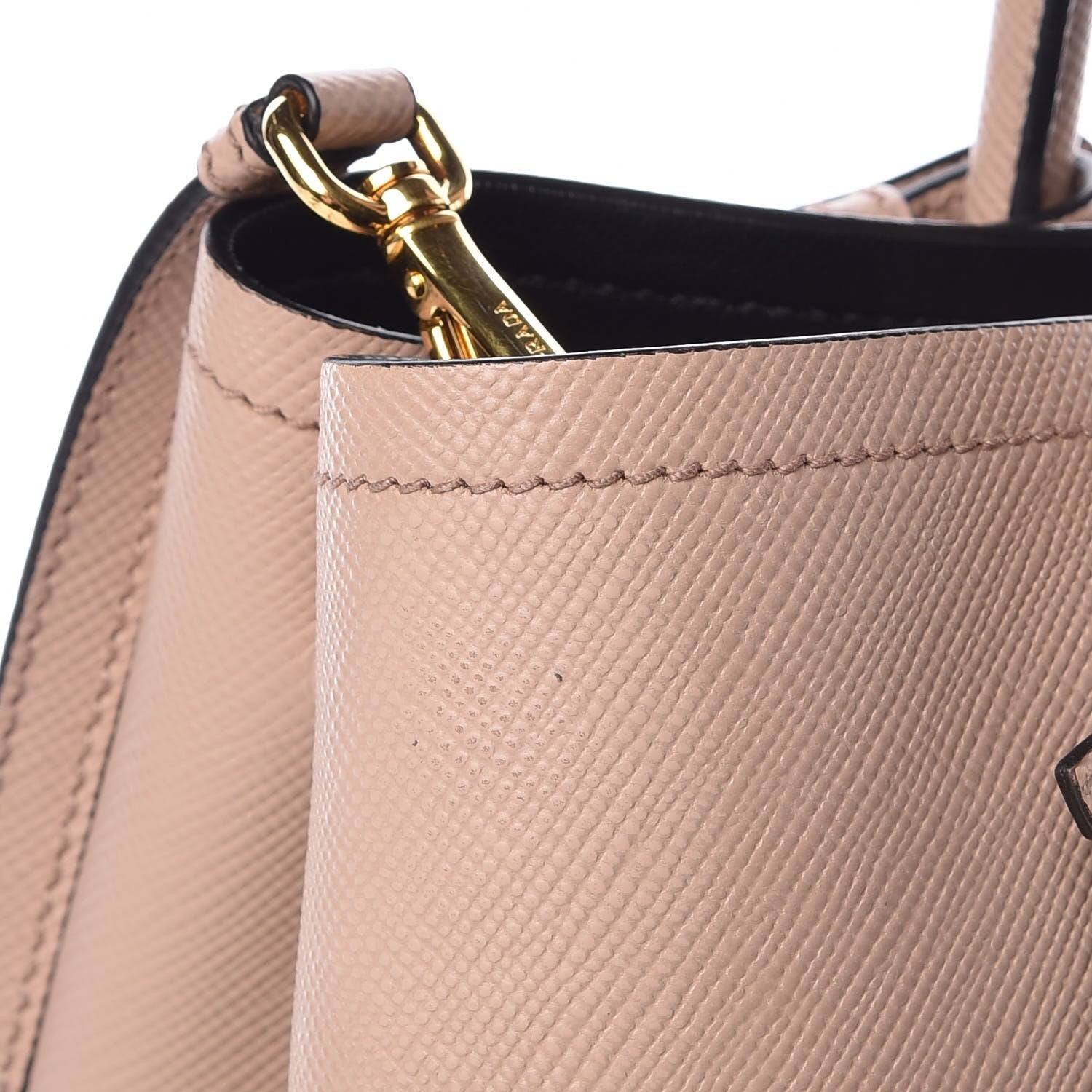 Prada Saffiano Cuir Medium Double Bag Cammeo Black 10 of 17