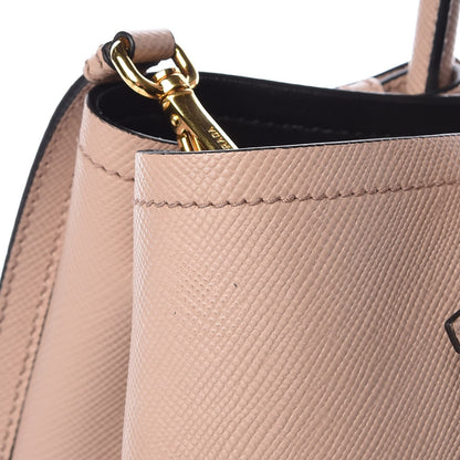 Prada Saffiano Cuir Medium Double Bag Cammeo Black 10 of 17