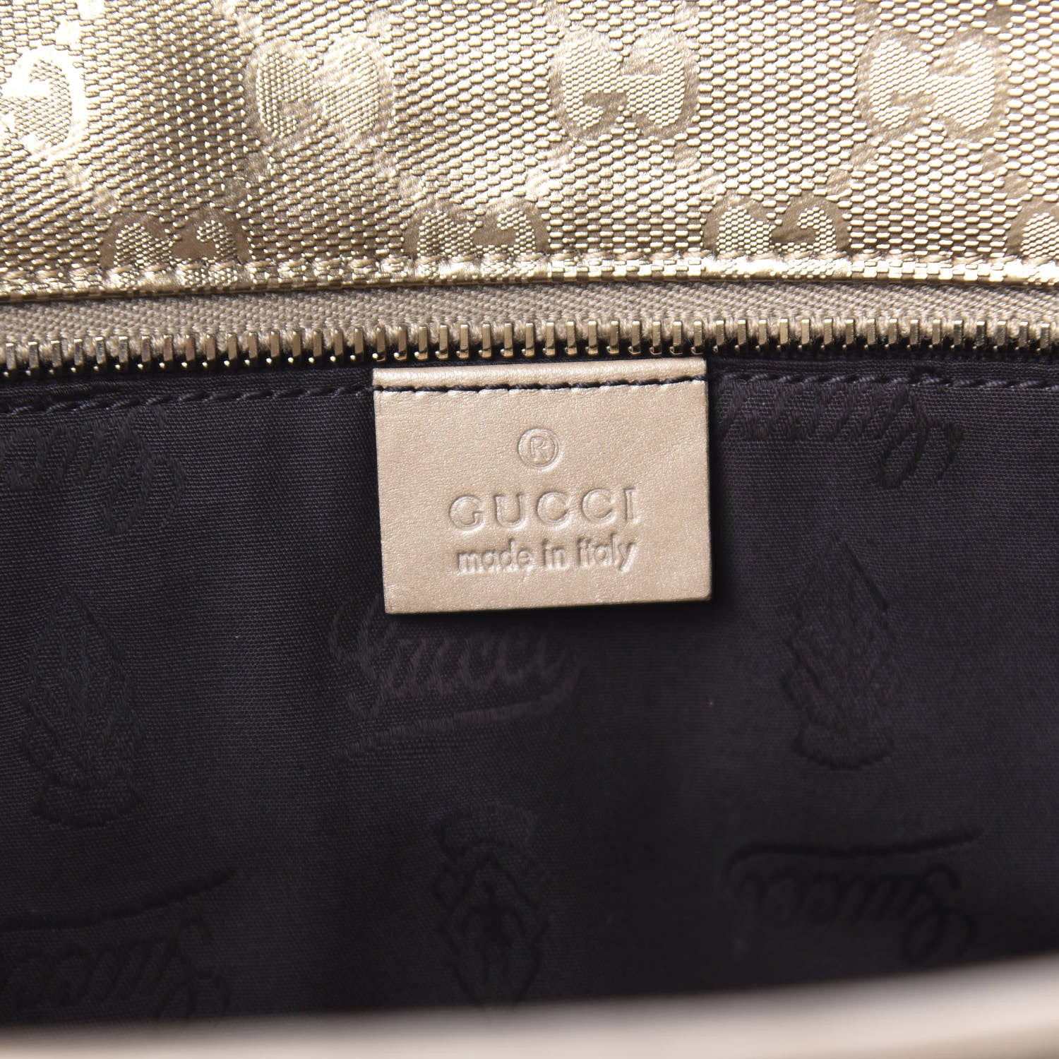 Gucci Imprime Monogram Medium Zippered Shopping Tote Champagne 6 of 11