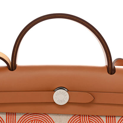 Hermes H Plume Canvas Vache Hunter Circuit 24 Herbag Zip Retourne 31 Orange Mecano Ecru Beige Naturel 8 of 11