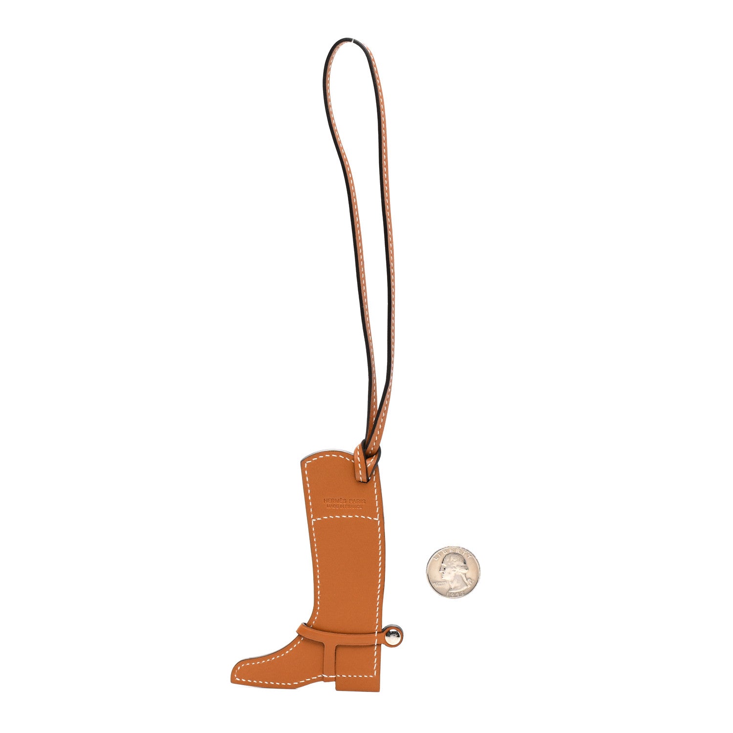Hermes Box Swift Boot Bag Charm Natural Sable 2 of 3