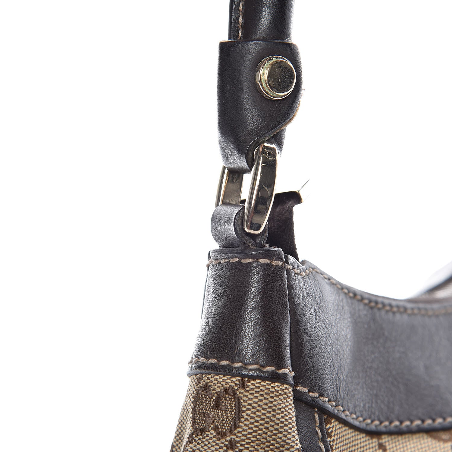 Gucci Monogram Small D Gold Hobo Brown 17 of 20