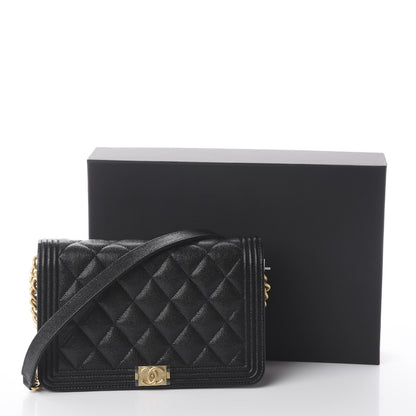 Chanel Caviar Quilted Boy Wallet On Chain WOC Black 11 of 11