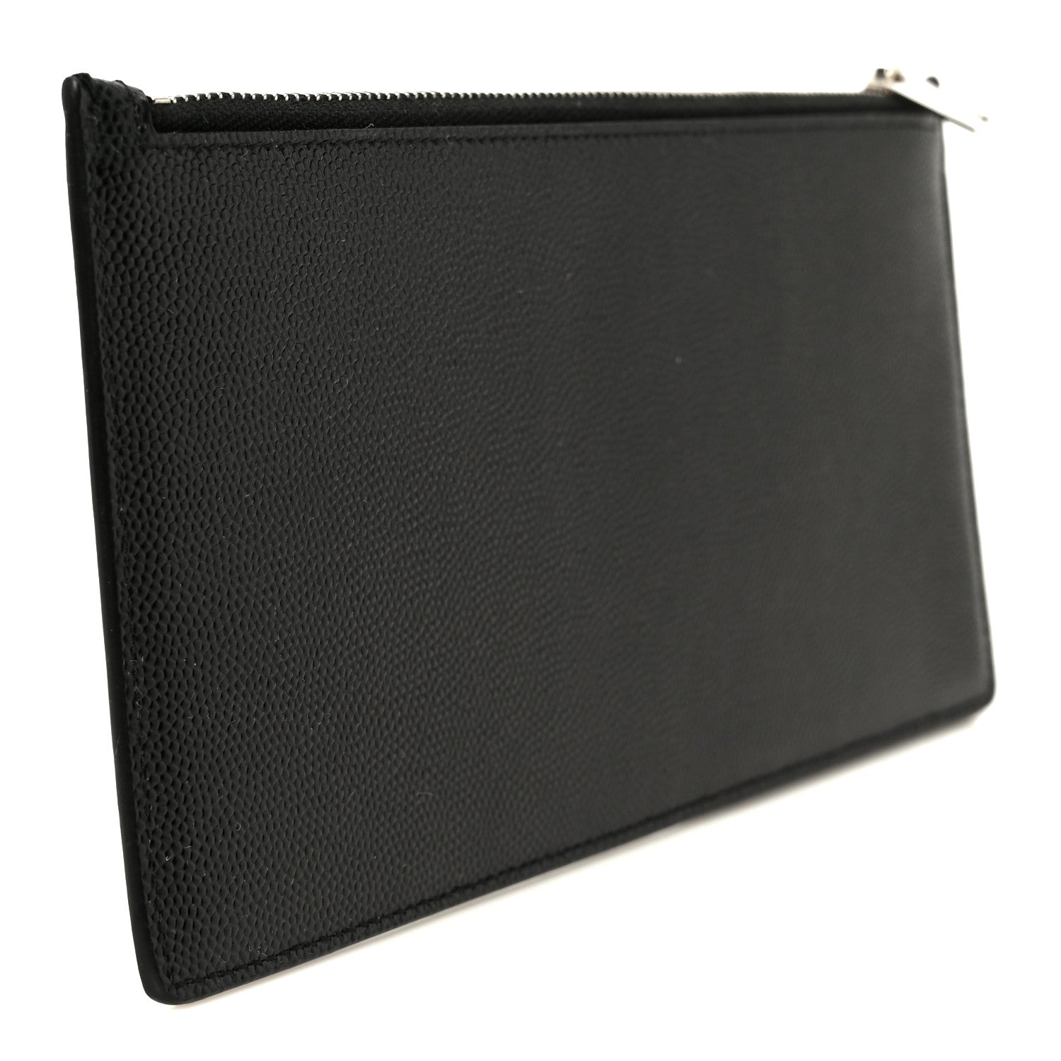 Saint Laurent Grained Calfskin Zip Pouch Tech Card Holder Black 3 of 8