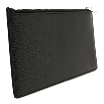 Saint Laurent Grained Calfskin Zip Pouch Tech Card Holder Black 3 of 8