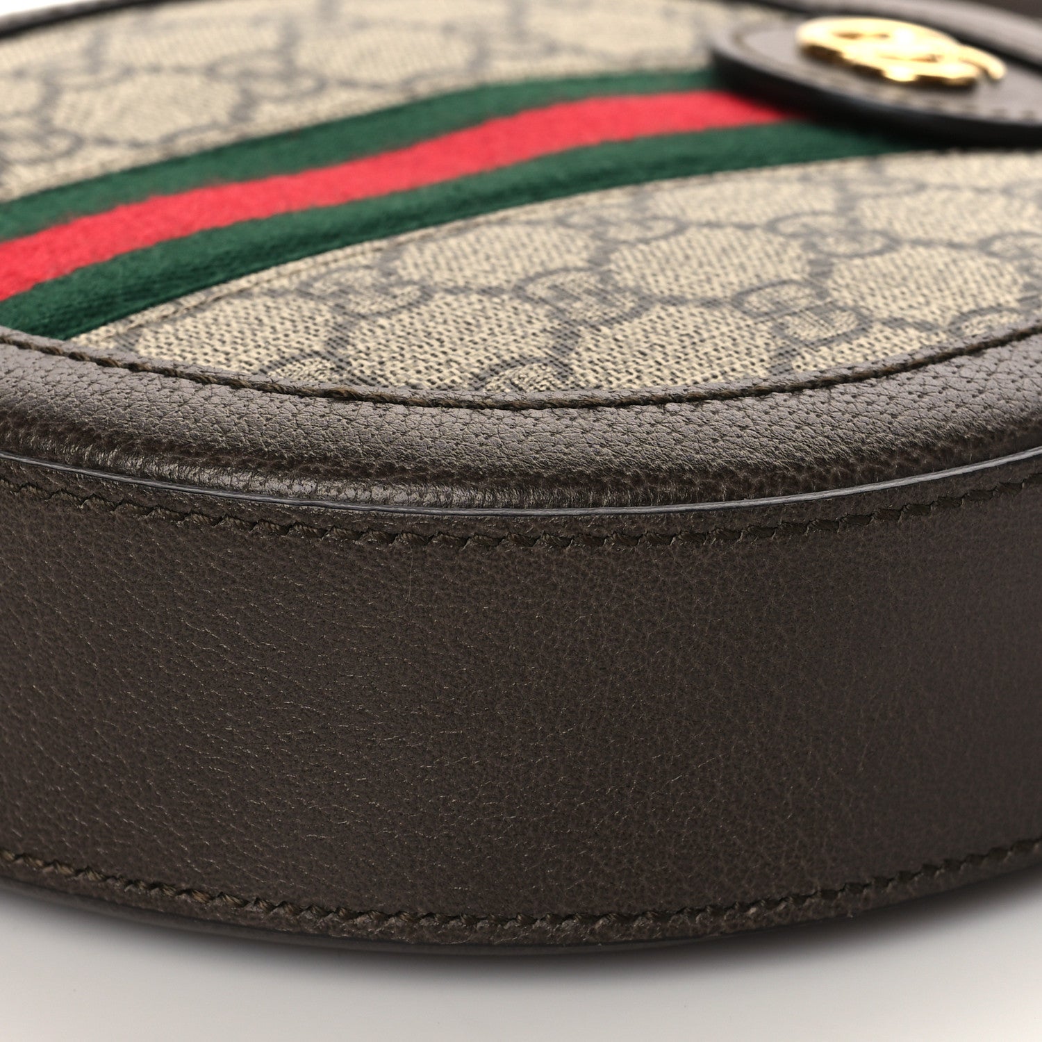 Gucci GG Supreme Monogram Web Mini Ophidia Round Shoulder Bag Brown 11 of 12