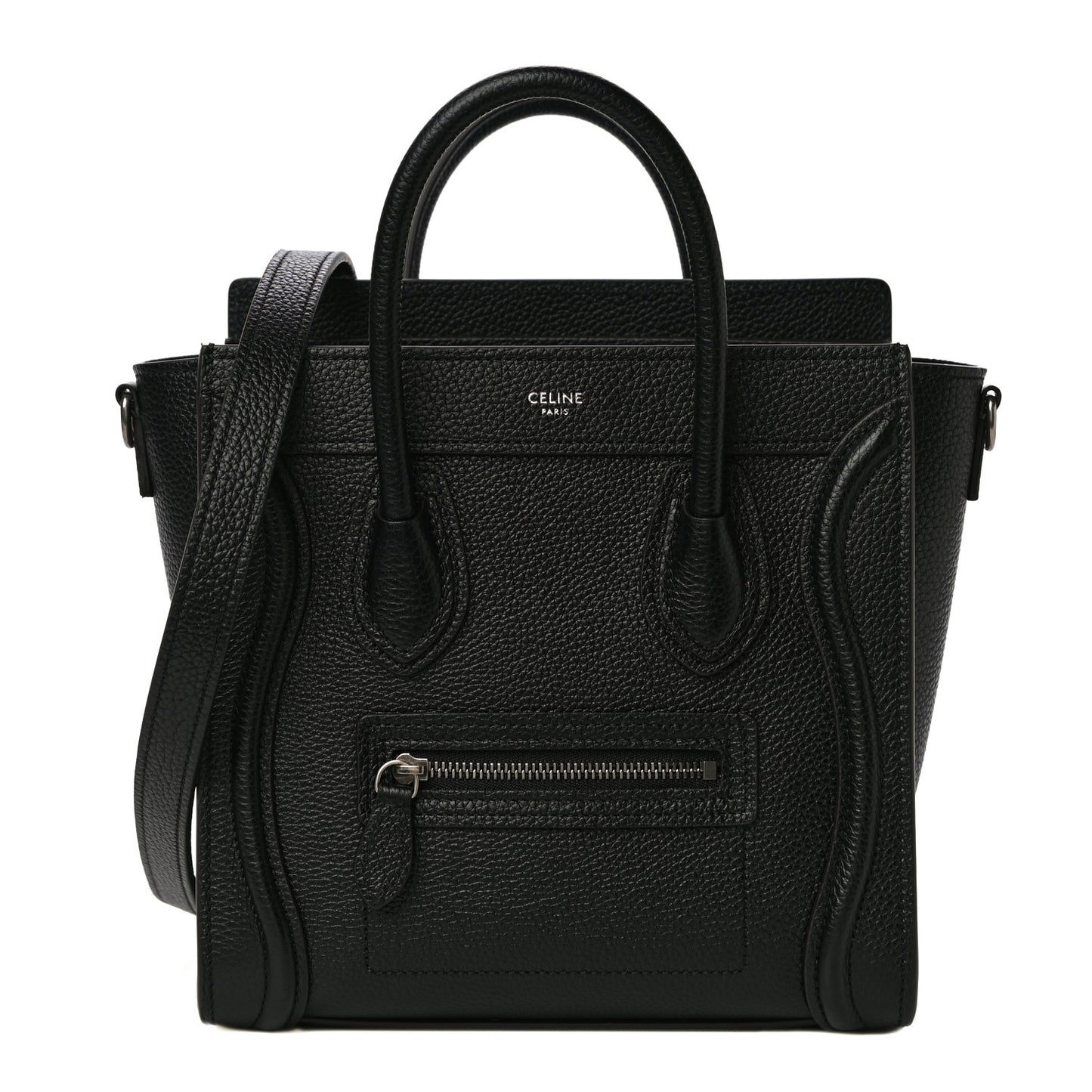 Drummed Calfskin Nano Luggage Black