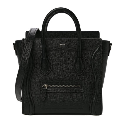 Celine Drummed Calfskin Nano Luggage Black 1 of 11