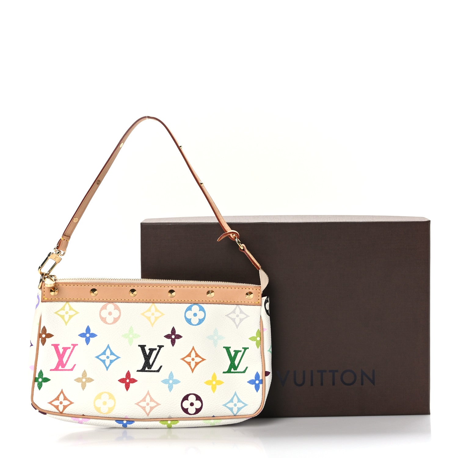 Louis Vuitton Monogram Multicolor Pochette Accessories White 10 of 10