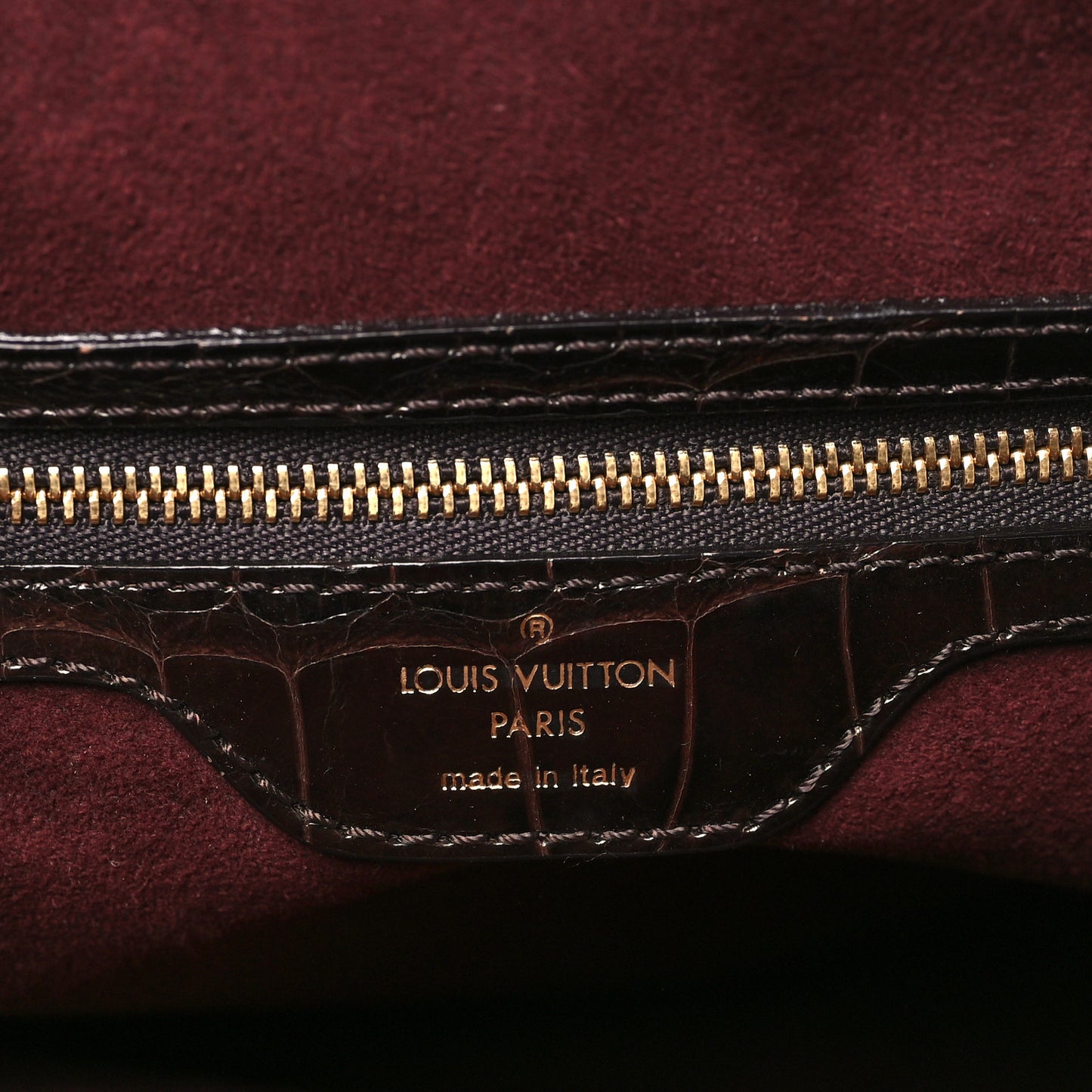 Monogram Vienna Alligator Sac Fermoir GM Aubergine