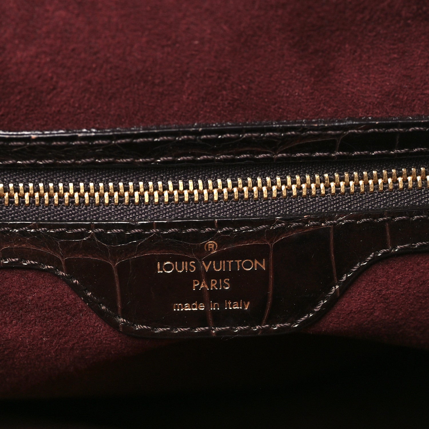 Louis Vuitton Monogram Vienna Alligator Sac Fermoir GM Aubergine 6 of 9