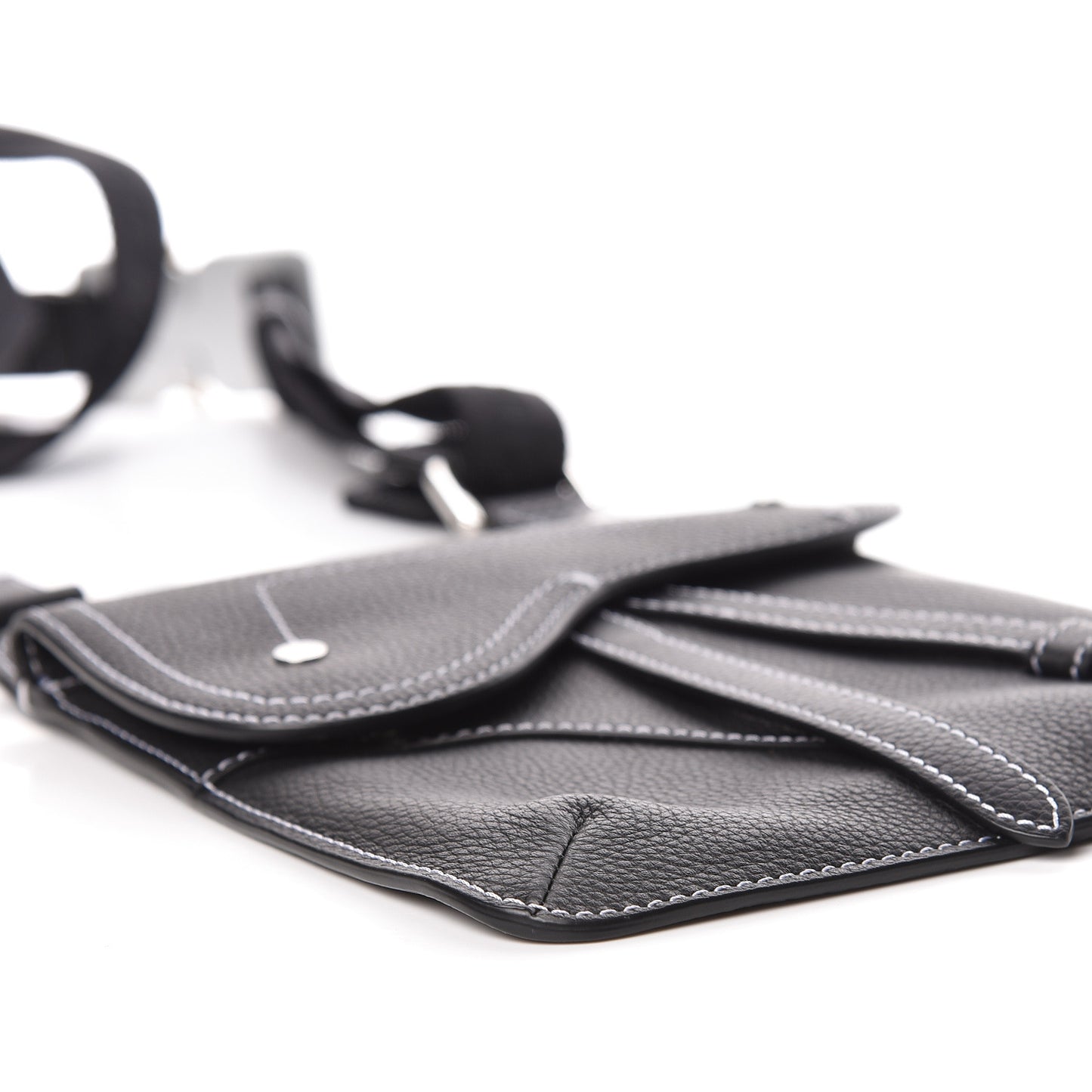 Calfskin Mens Messenger Bag Black