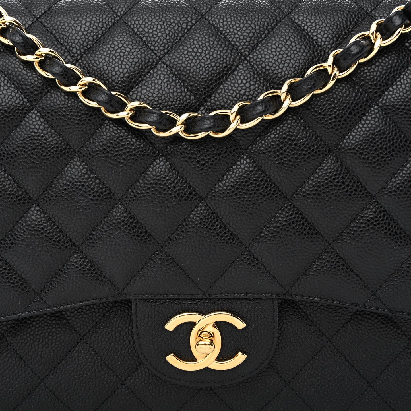 Caviar Quilted Maxi Double Flap Black