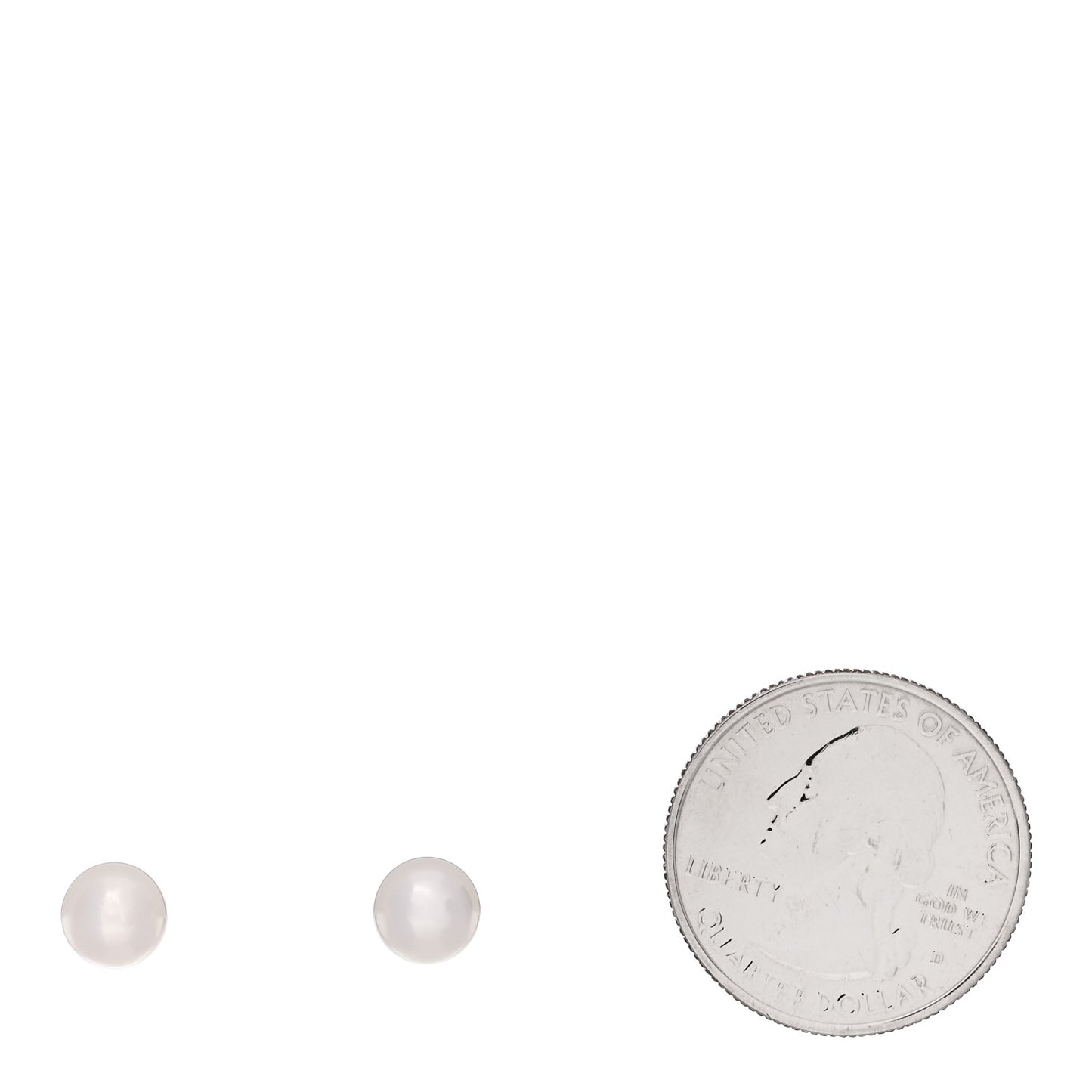 18K White Gold Akoya Cultured Pearl 7-7.5mm Stud Earrings