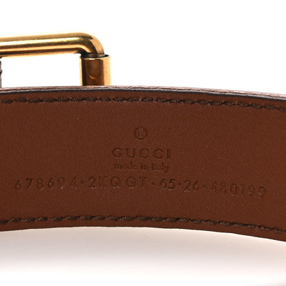 Gucci New Denim GG Monogram Dollar Calfskin Belt 65 26 Blue Tea Cuir Epilog 3 of 4