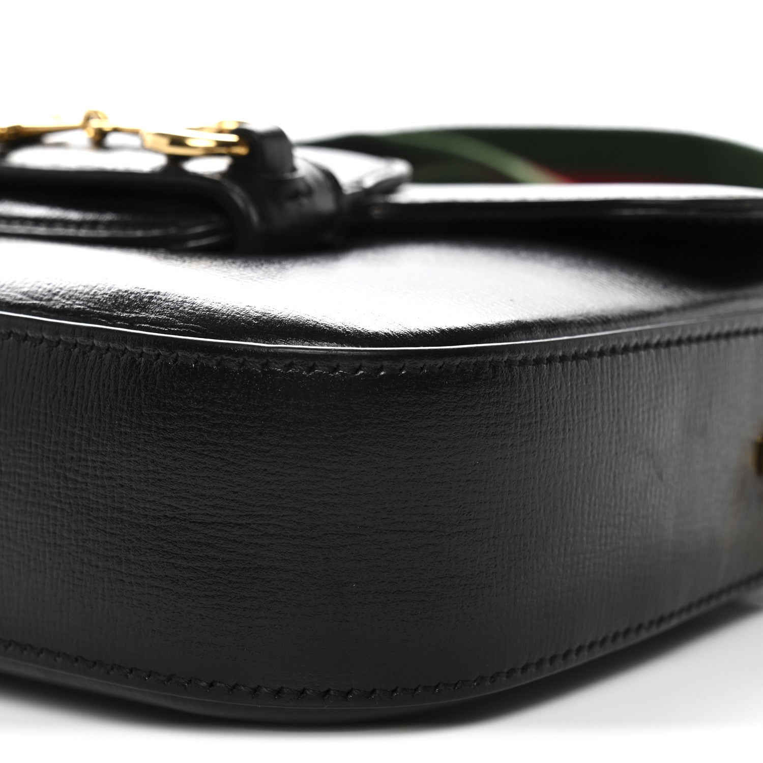 Gucci Azalea Calfskin Web Mini Horsebit 1955 Shoulder Bag Black 10 of 11