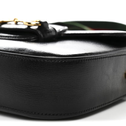 Gucci Azalea Calfskin Web Mini Horsebit 1955 Shoulder Bag Black 10 of 11