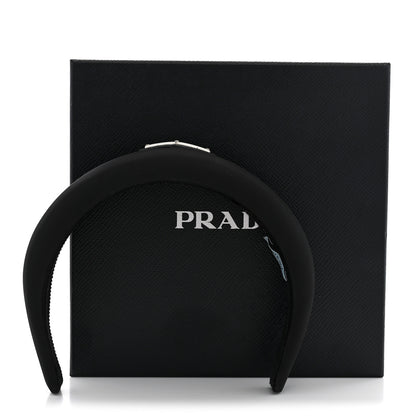 Prada Re-Nylon Metal Triangle Logo Headband Black 7 of 7
