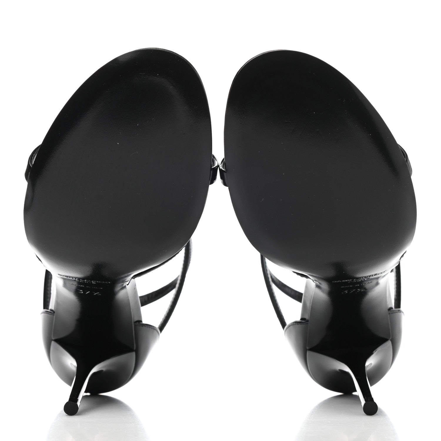 Saint Laurent Patent Calfskin Cassandra 110 Sandals 37.5 Black 5 of 7