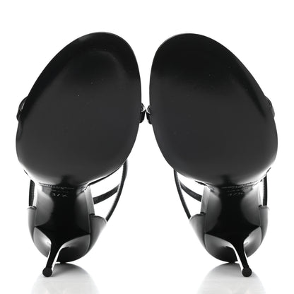 Saint Laurent Patent Calfskin Cassandra 110 Sandals 37.5 Black 5 of 7