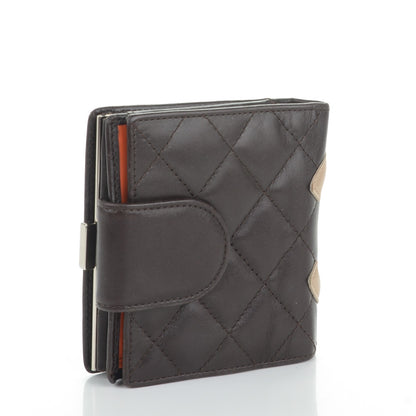 Chanel Calfskin Quilted Cambon Bi-fold Wallet Brown 3 of 9