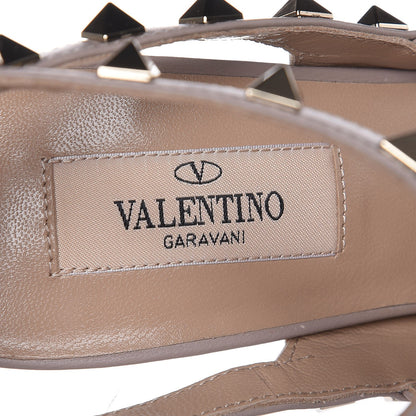 Valentino Garavani Patent Nappa Rockstud Ankle Strap 100mm Pumps 38 Poudre 7 of 9