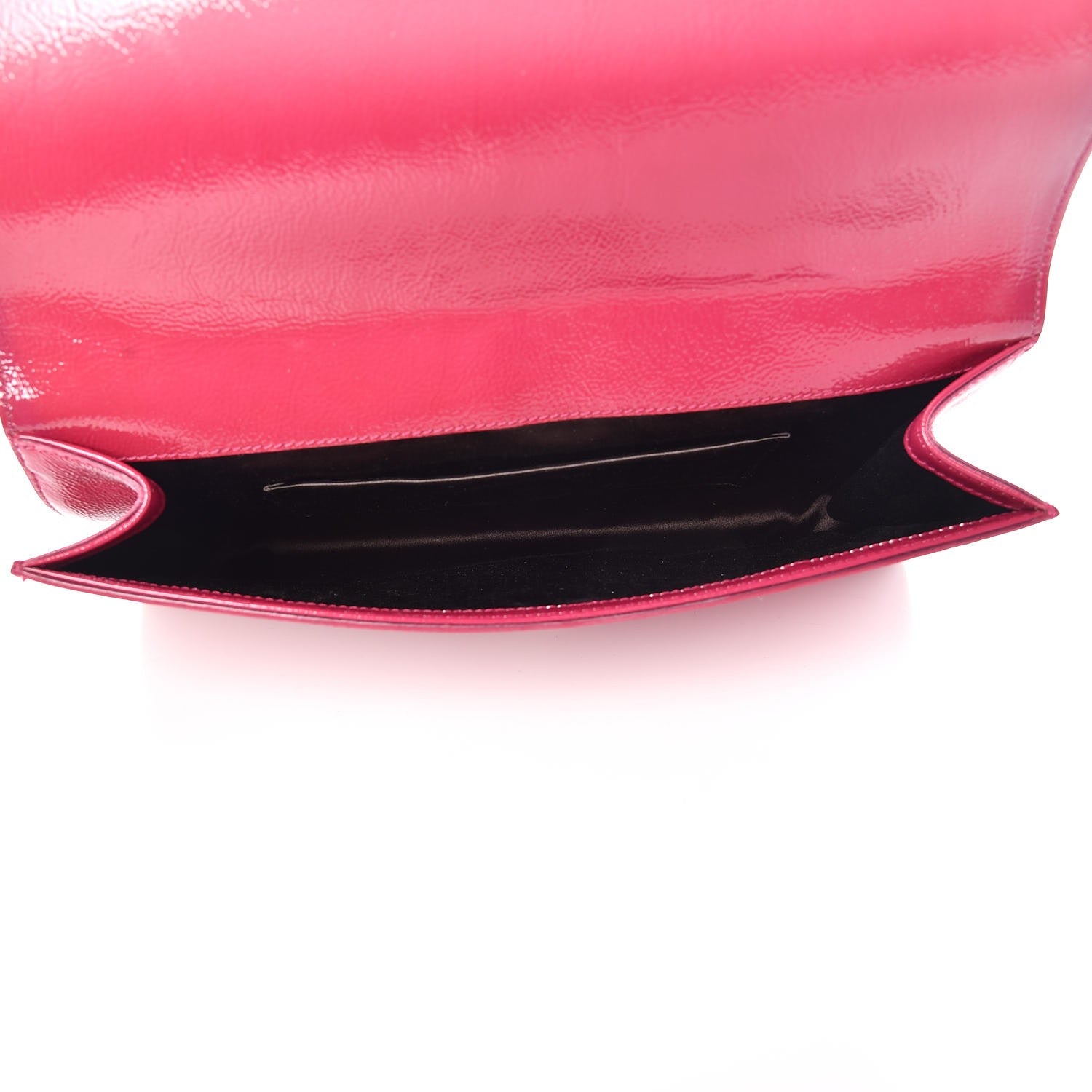 Saint Laurent Textured Patent Monogram Large Belle De Jour Clutch Fuchsia 5 of 7