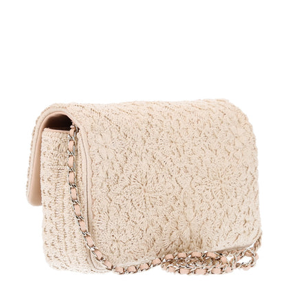 Chanel Crochet Embroidered Camelia Small Rectangular Flap Ecru 3 of 11