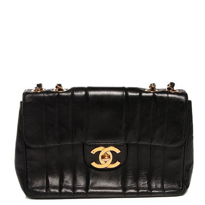 Chanel Lambskin Vertical Quilt Jumbo Single Flap Black 1 of 10