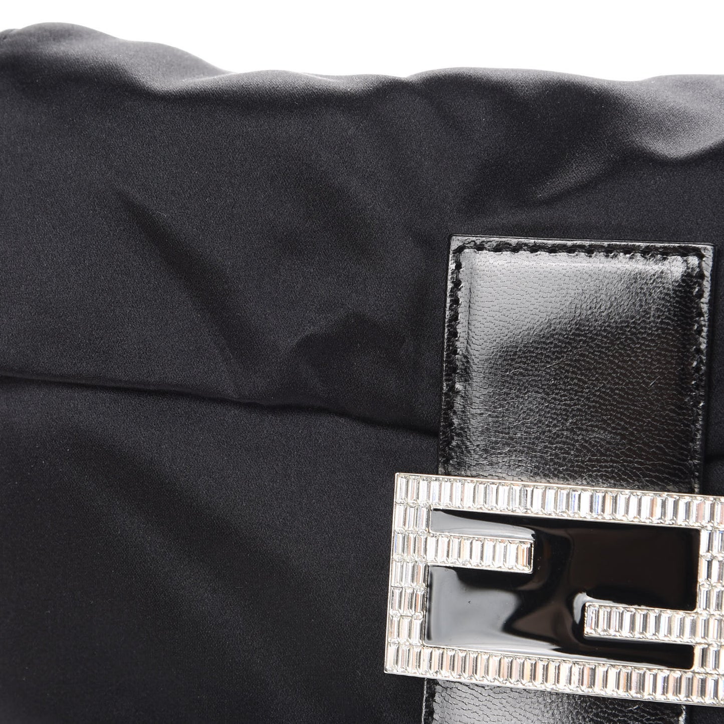 Satin Crystal Baguette Black