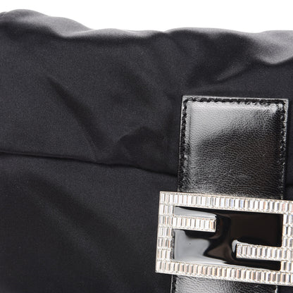 Fendi Satin Crystal Baguette Black 11 of 12