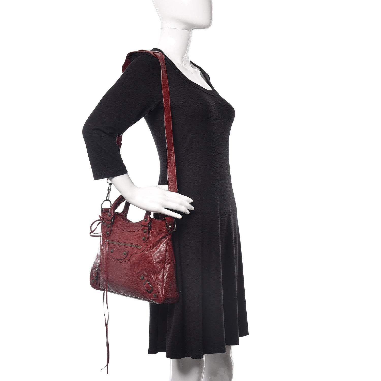 Balenciaga Agneau Classic Hardware Town Rouge Cerise 2 of 9