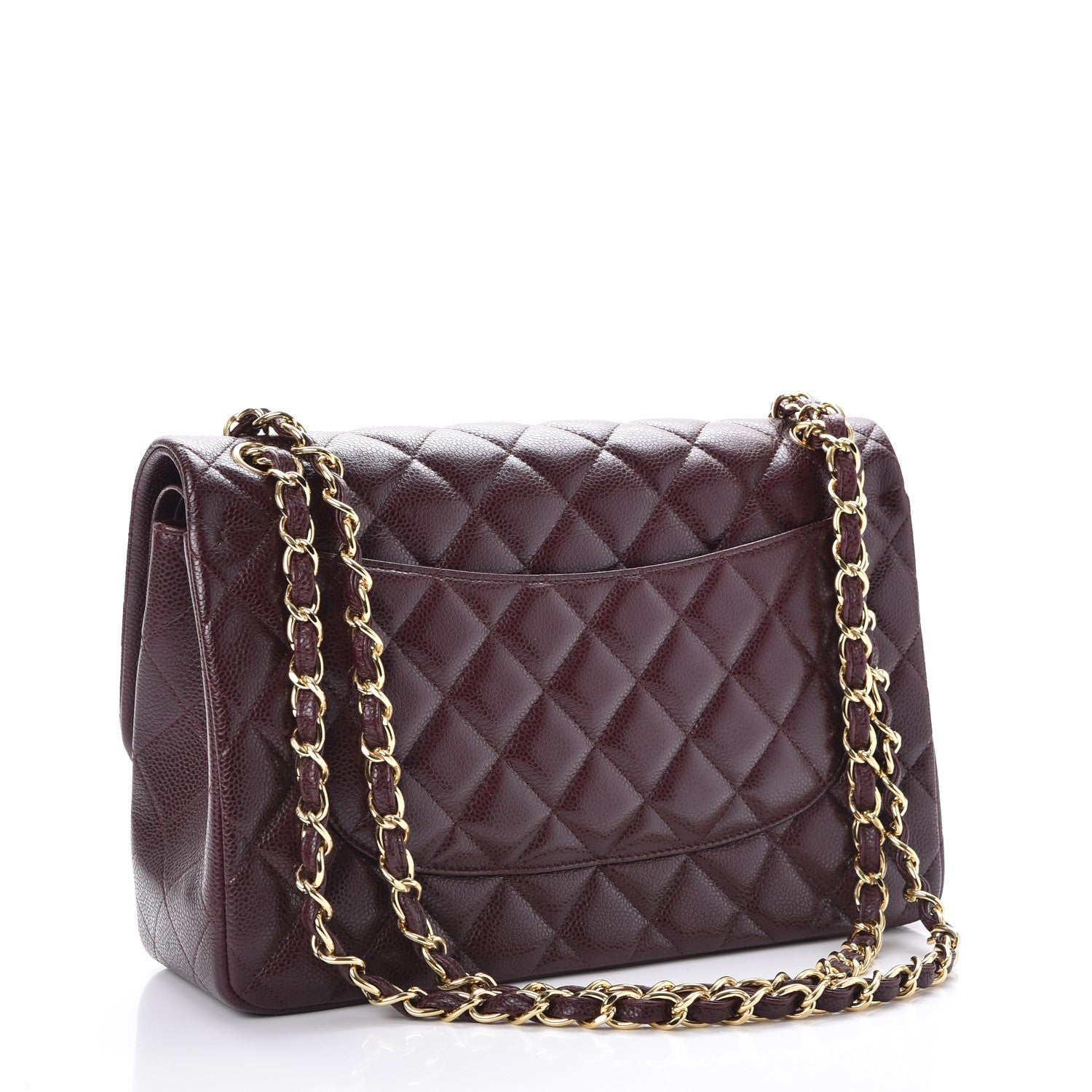 Chanel Caviar Quilted Jumbo Double Flap Burgundy 3 of 8