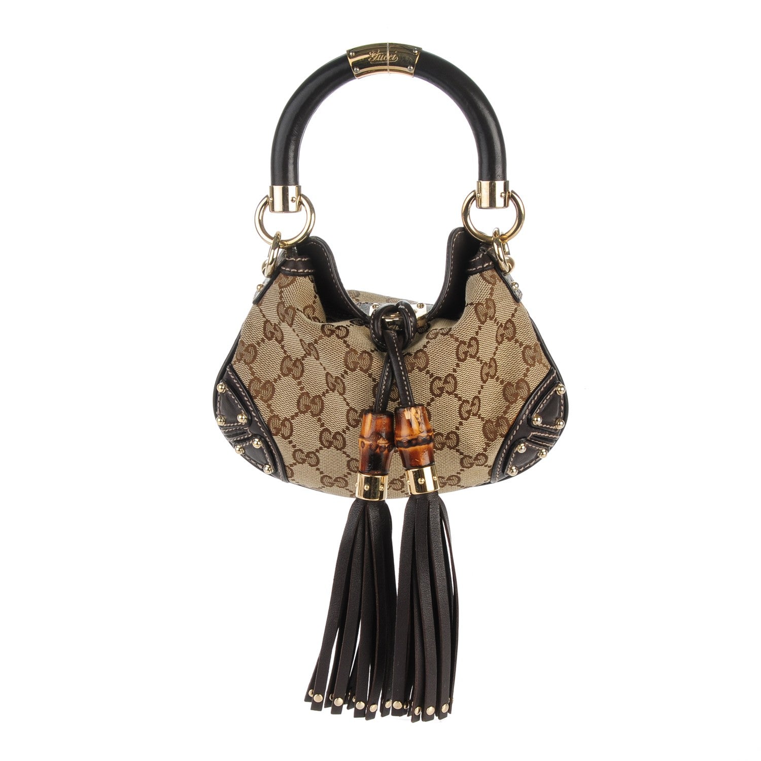 Gucci Monogram Mini Indy Top Handle Bag Dark Brown 1 of 7