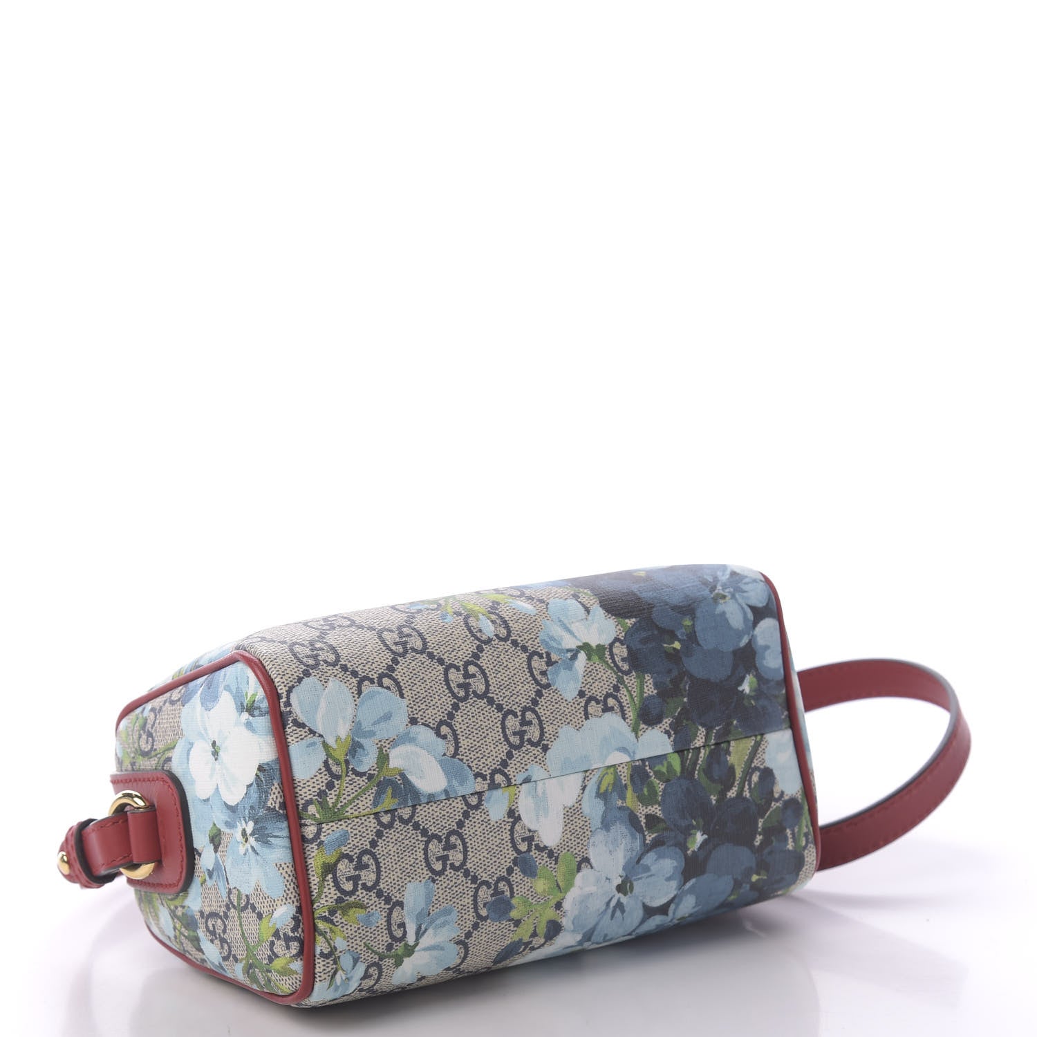 Gucci GG Supreme Monogram Blooms Mini Boston Navy Blue Hibiscus 4 of 11