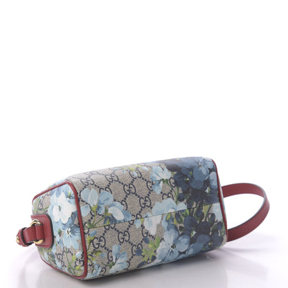 Gucci GG Supreme Monogram Blooms Mini Boston Navy Blue Hibiscus 4 of 11