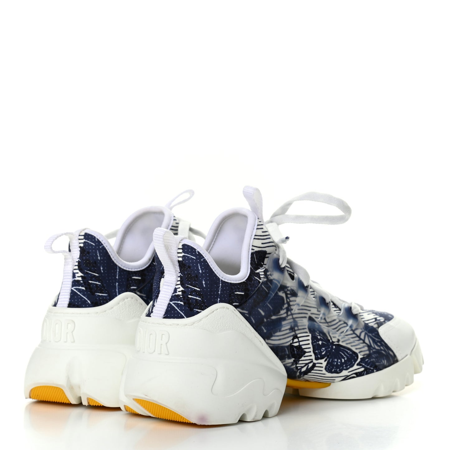 Technical Fabric Tie & Dior Print Womens D-Connect Sneakers 37.5 Denim