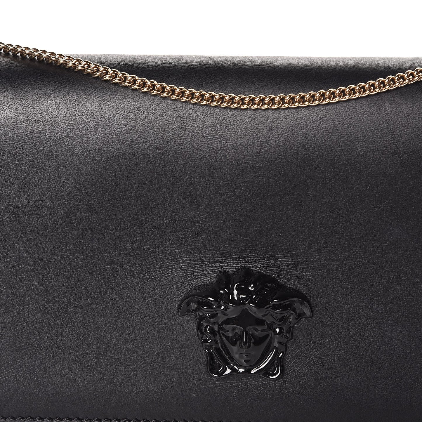 Calfskin Palazzo Chain Evening Bag Black