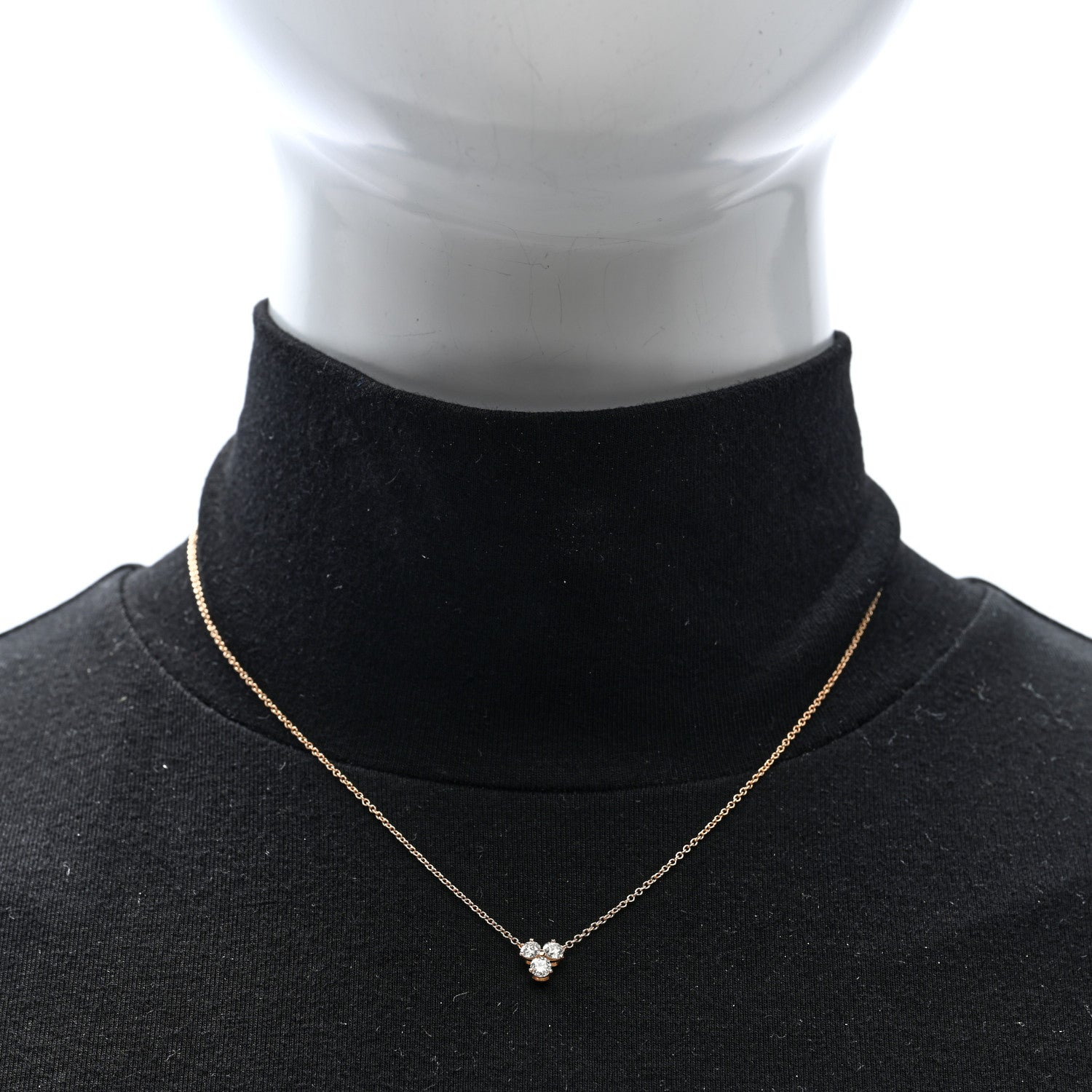 Tiffany 18K Rose Gold Diamond Aria Pendant Necklace 2 of 4