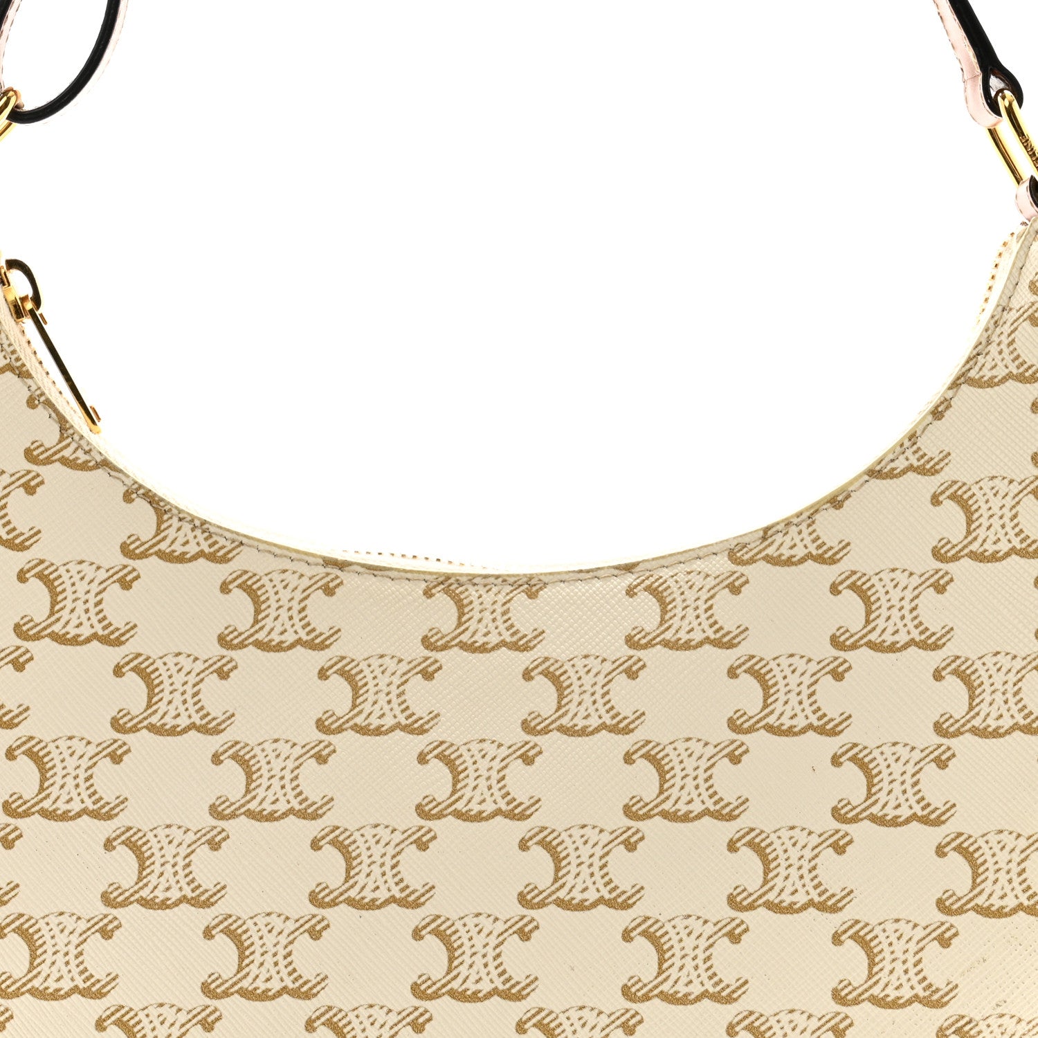 Celine Canvas Calfskin Ava Triomphe Shoulder Bag White 7 of 12