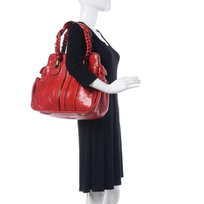 Chloe Lambskin Large Heloise Satchel Vermillion Red 2 of 20