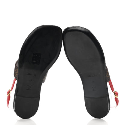 Louis Vuitton Calfskin Monogram Magic Spell Sandals 38 Rouge 5 of 9