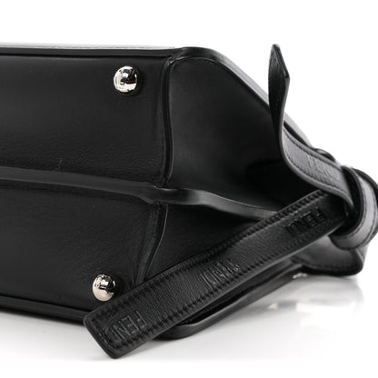 Fendi Vitello Seta Shiny Nappa Logo Embossed Laces Small Peekaboo I SEE U Satchel Black 10 of 10