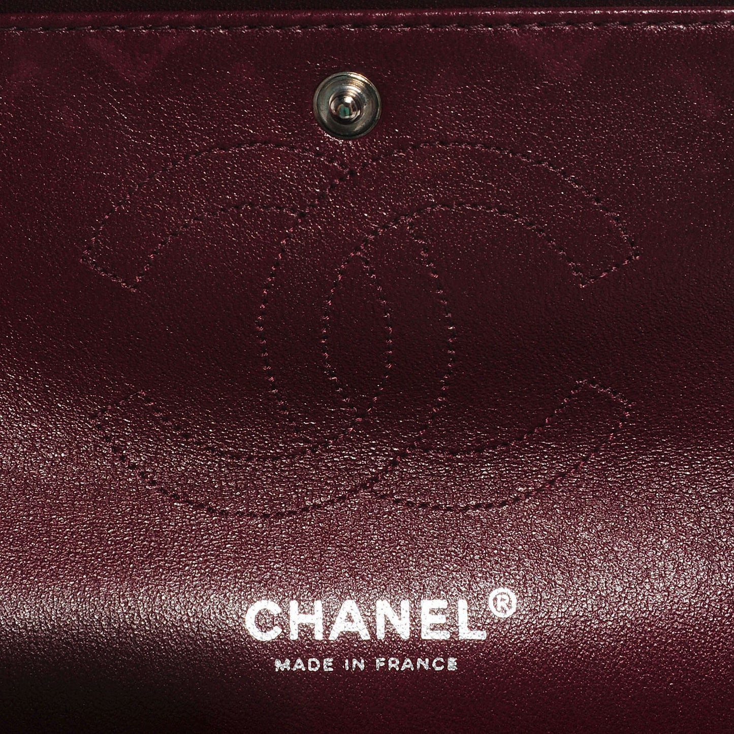 Patent Quilted Medium Double Flap Bordeaux