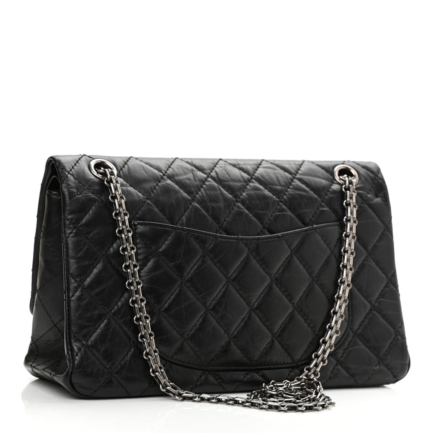 Aged Calfskin Quilted 2.55 Reissue 226 Flap Black